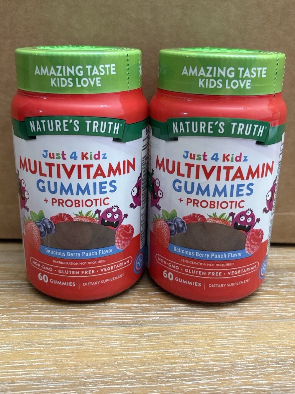 Nature's Truth Kids Multivitamin Gummies + Probiotic 60 Count X 2 Pack EXP 10/26